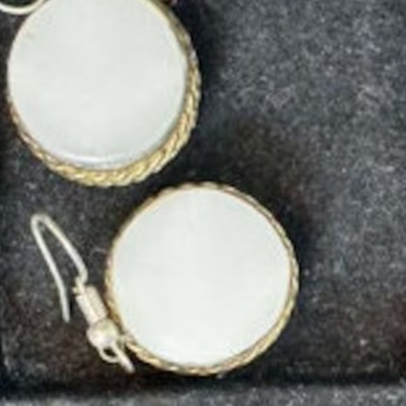 White Dangle Earrings, Statement Bohemian Earrings, Tribal Earrings, Dangle-Dang - Picture 5 of 6